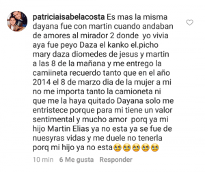 Acosta dice que le duele el por el valor sentimental que el vehículo tiene para ella.