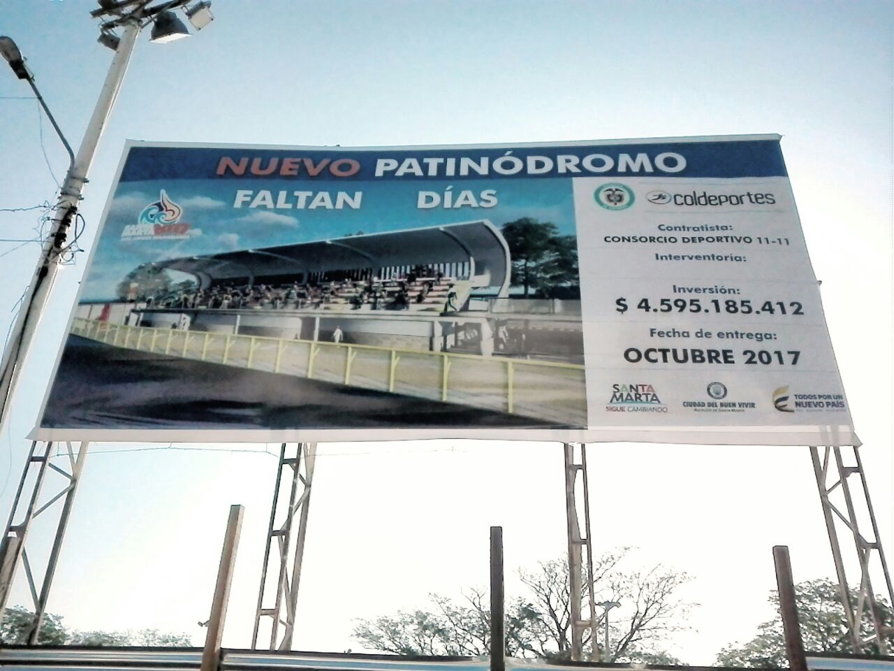 Nuevo patinódromo (Polideportivo). NO tiene conteo regresivo. 