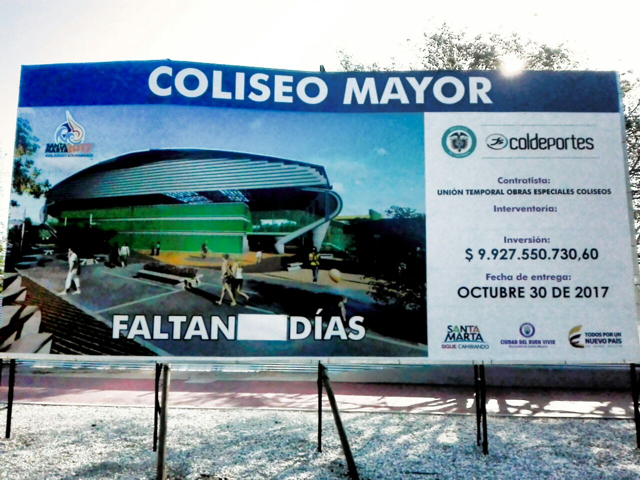 Coliseo Mayor (estadio de básquetbol). NO tiene conteo regresivo. 