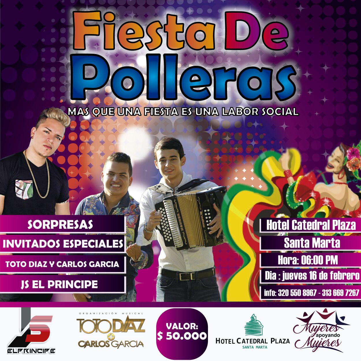 Afiche del Evento Fiesta de Polleras.