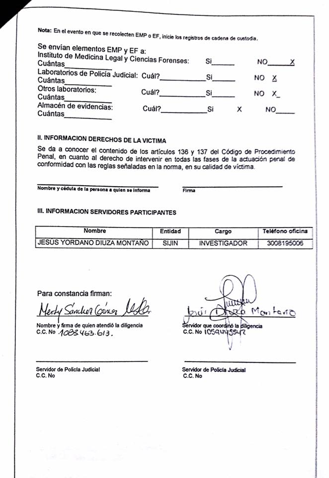 Documento publicado por el alcalde Pérez.