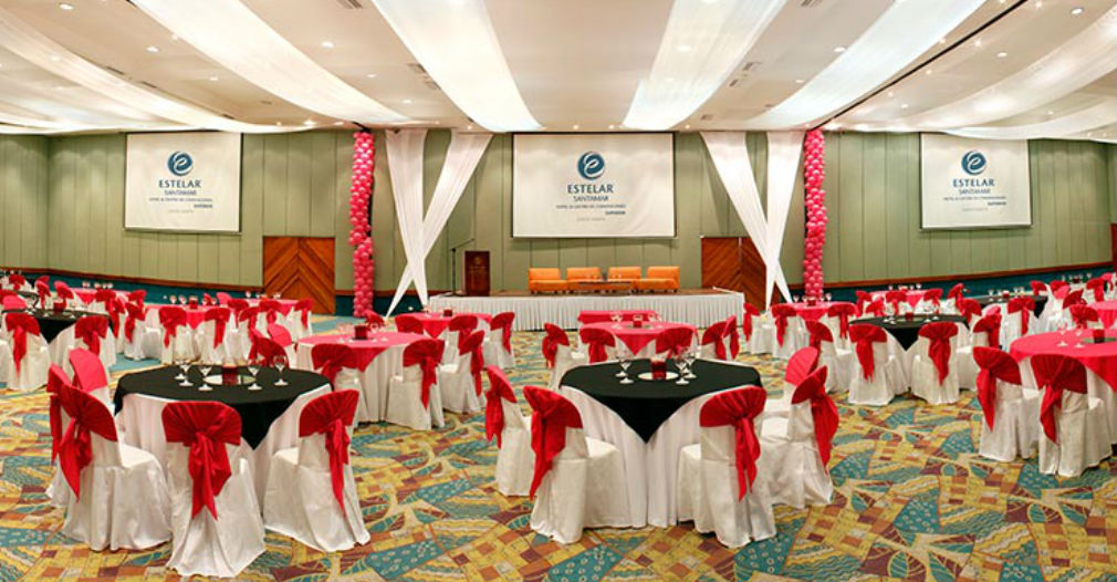 Salón del hotel Santamar donde se reunirán las empresas hoteleras y turísticas del caribe.