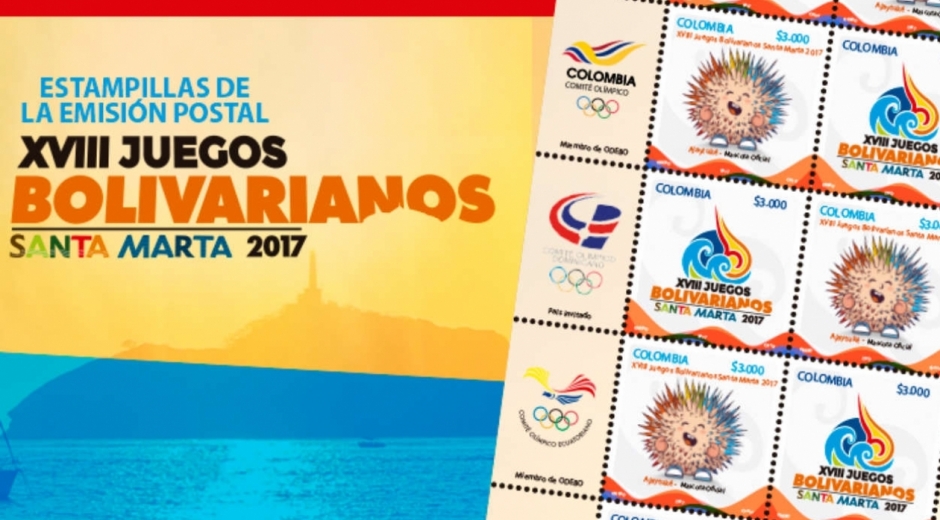 MinTIC. Así serán las estampillas de los Juegos Bolivarianos de Santa Marta 2017.