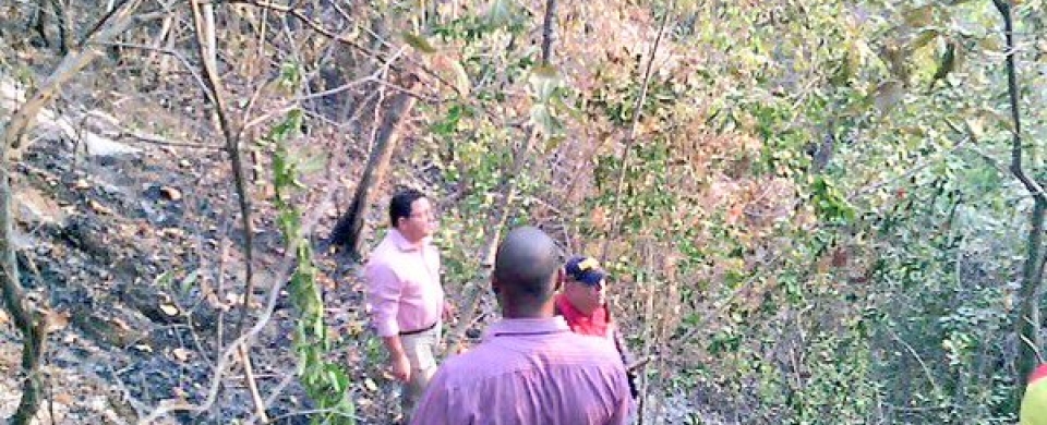 Alcalde Rafael Martínez visitó la zona afectada por el incendio en Minca.