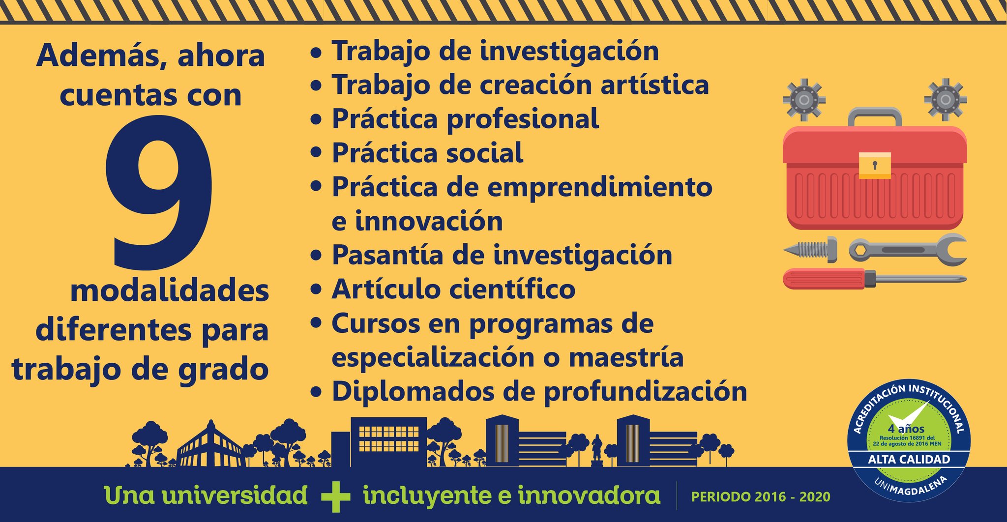 Estas son las 9 modalidades para el requisito de grado en la Universidad del Magdalena.