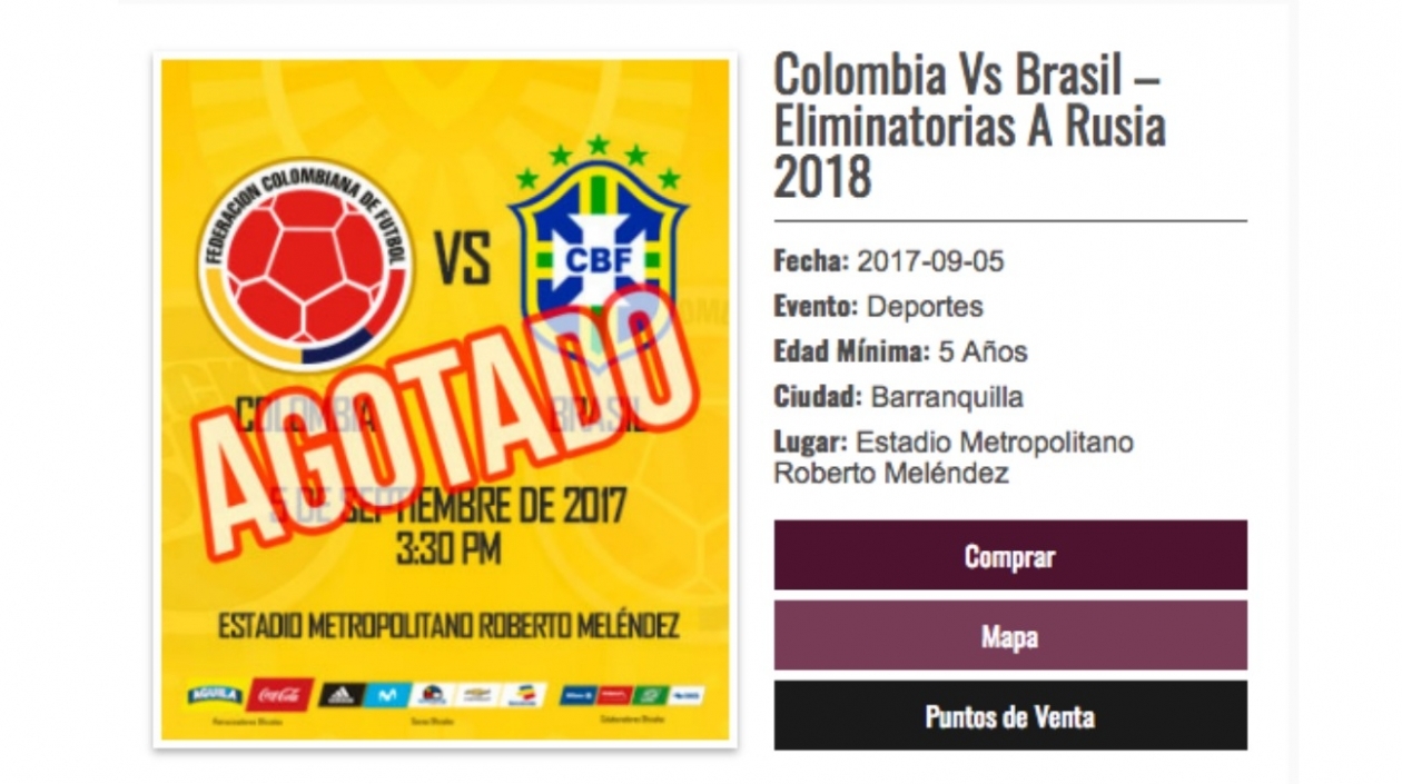 Por engaño en venta de boletas del partido ColombiaBrasil la SIC