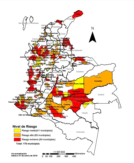 Mapa de riesgo electoral.