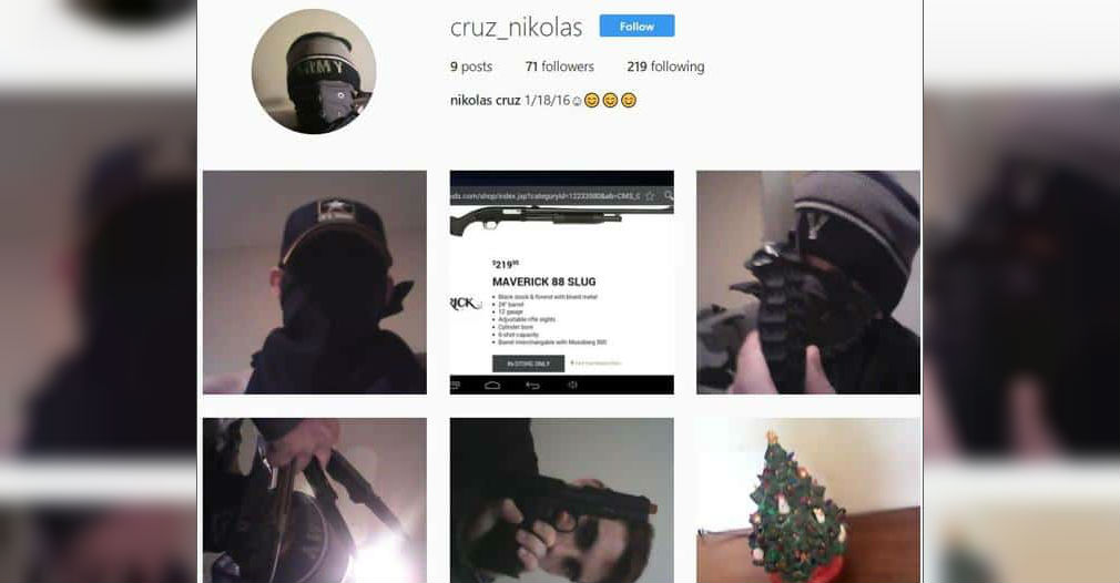 Cuenta de Instagram de Nicolás Cruz antes de ser desactivada