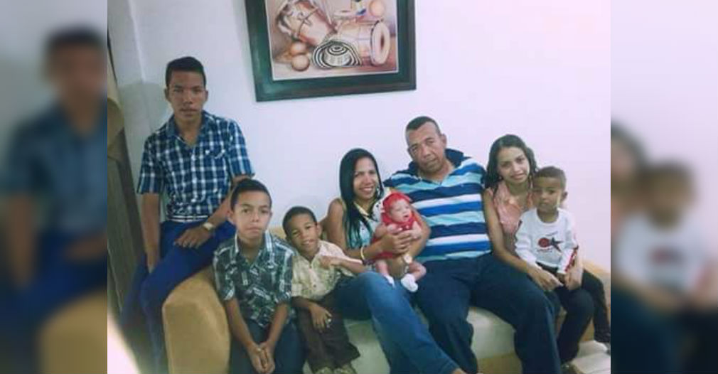 Angélica Delgado y su familia.