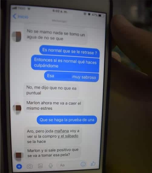 Chat encontrado por las autoridades.