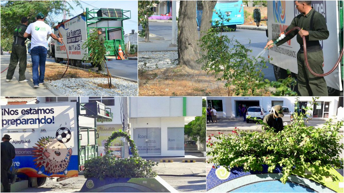 La problemática de agua potable parece no afectar el riego de agua en las zonas verdes de la ciudad.