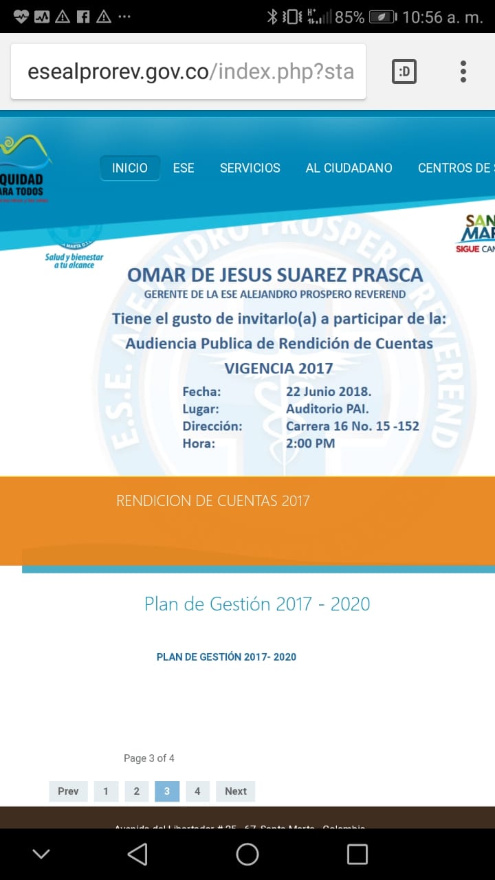 La invitación colgada en la página web oficial de la entidad. 