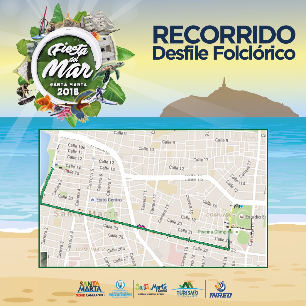 Recorrido del Desfile Folclórico 2018.