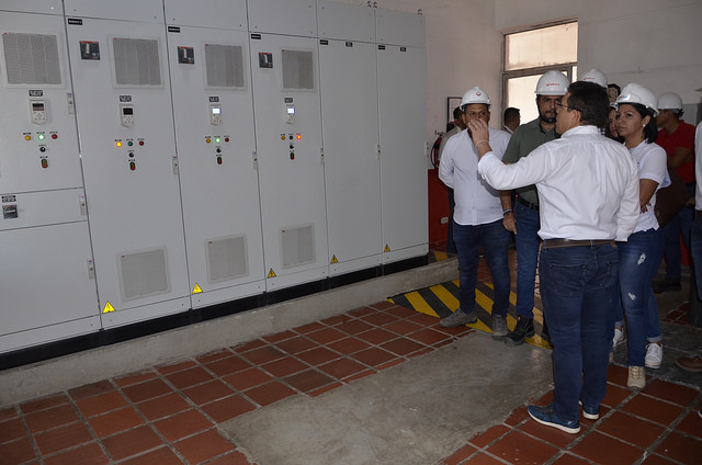 Nuevos tableros instalados en la estación de bombeo de aguas residuales.