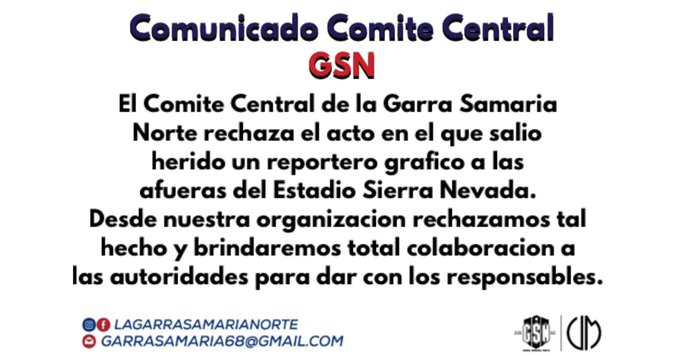 Comunicado de la Garra Samaria Norte.