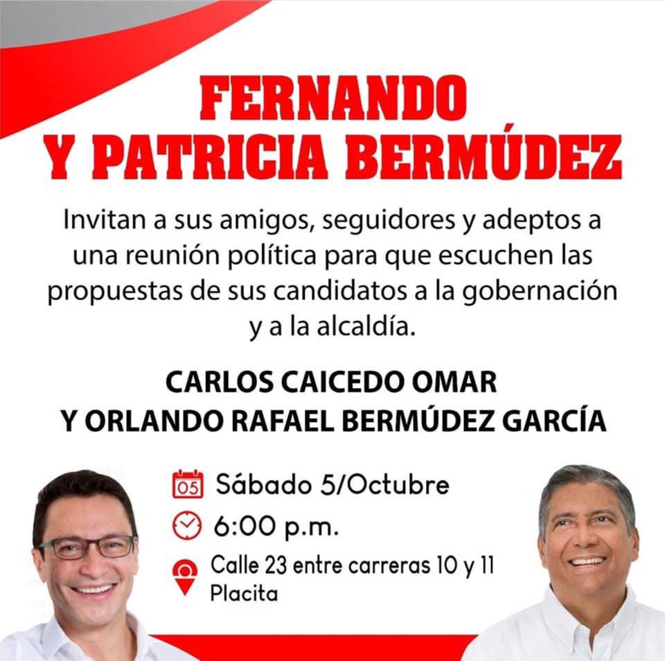 Publicidad del evento que causó la expulsión del candidato.