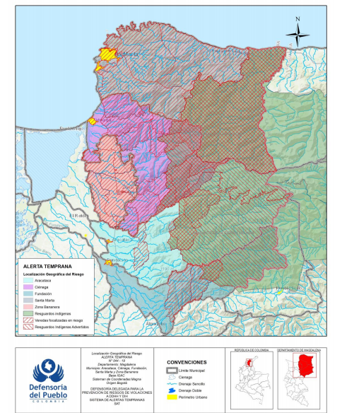 Mapa de la alerta temprana.