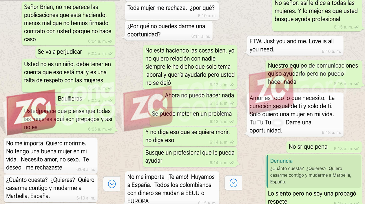 Chat suministrados por la periodista a Zona Cero