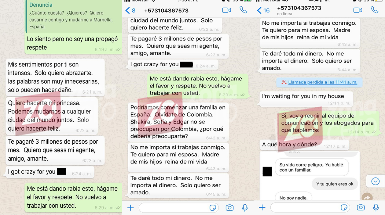 Chat suministrados por la periodista a Zona Cero