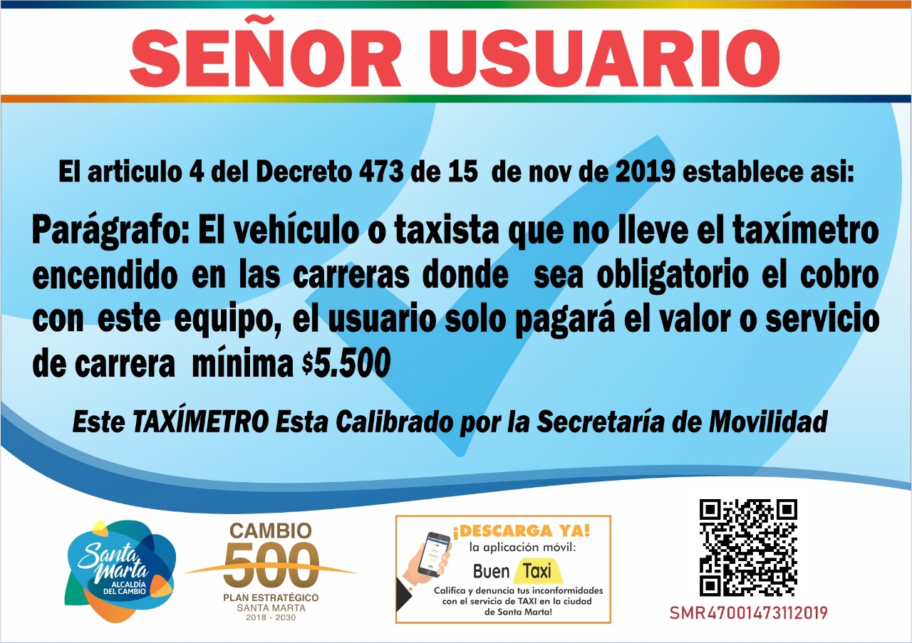 Nueva calcomanía para taxis.