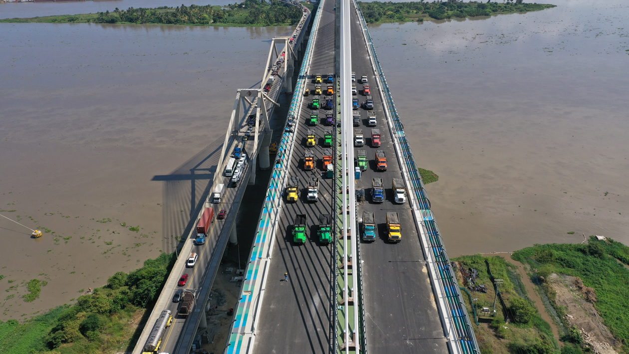 Imagen aérea del Puente Pumarejo