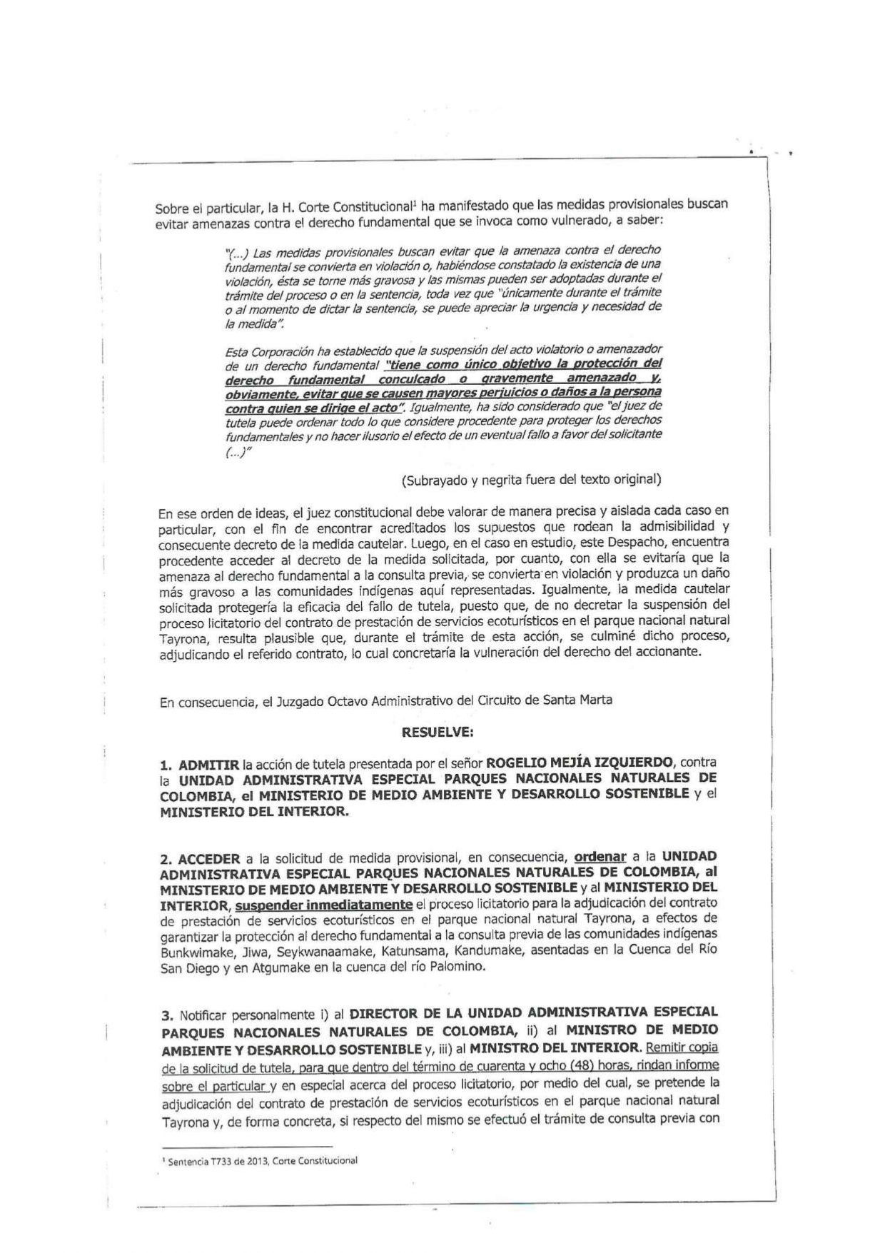 Tras tutela interpuesta por gobernador indígena, ordenan suspender ...