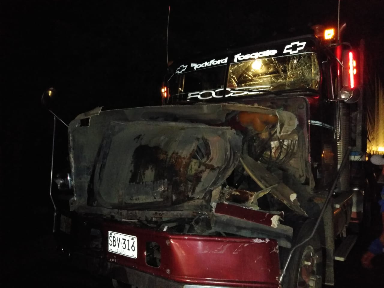 Tractomula que se vio envuelta en el accidente.