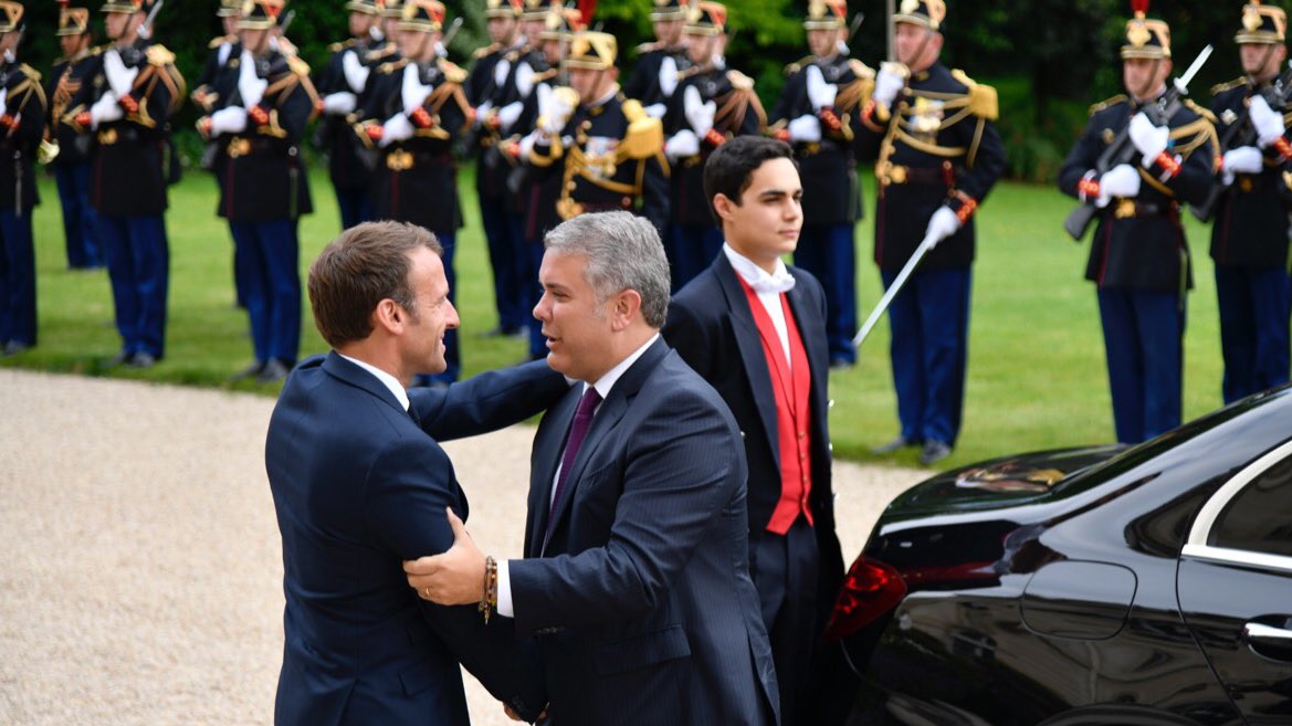 Presidente de Colombia, Iván Duque, y presidente de Francia, Emmanuel Macron