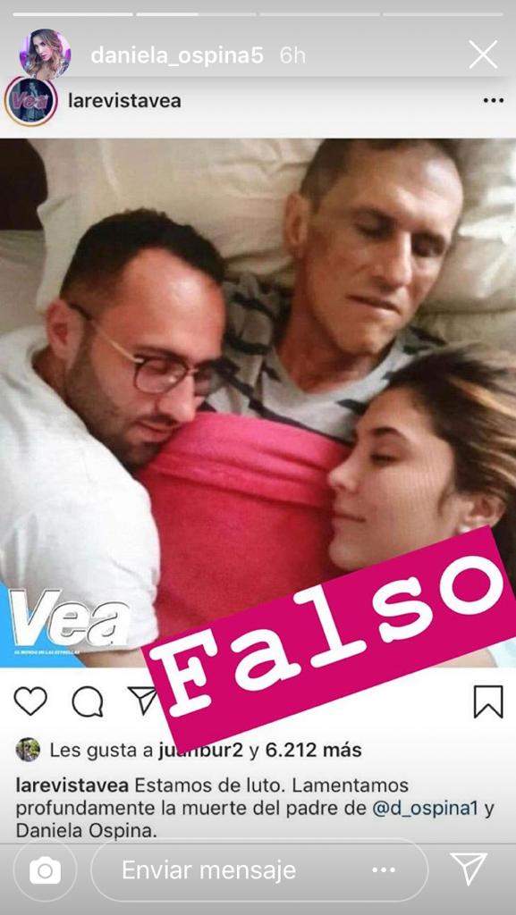 Daniela Ospina desmintió las falsas noticias. 