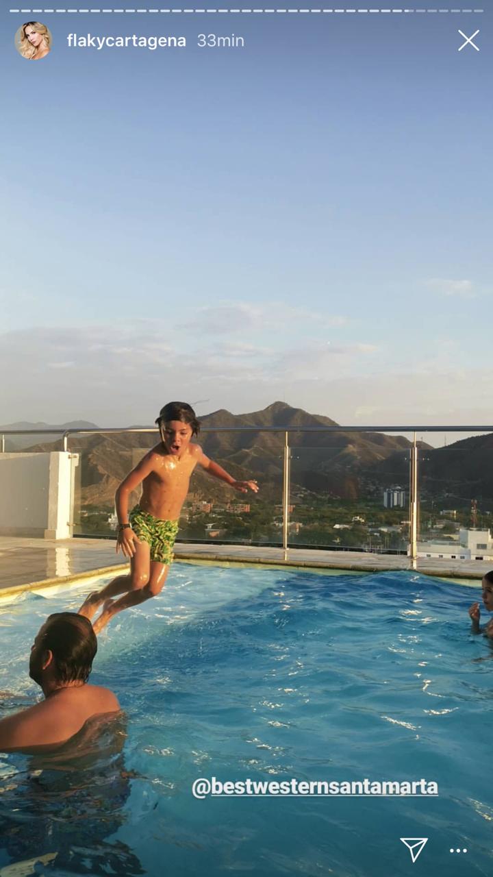 Su hijo Mateo en el Hotel Best Western de Santa Marta