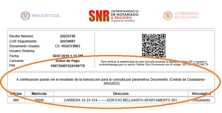 Reporte de la única propiedad que le figura al núcleo familiar del Mello Cotes: un viejo apartamento en el edificio Bellavista.