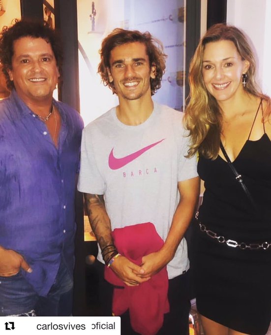 Carlos Vives, Antoine Griezmann y Claudia Elena Vázquez.