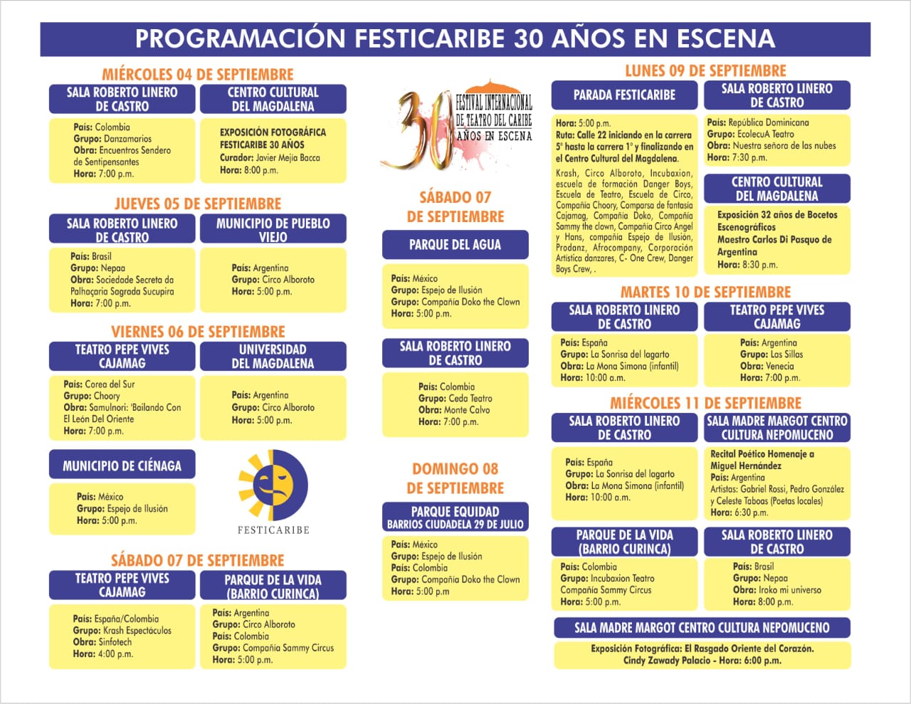 Programación del evento