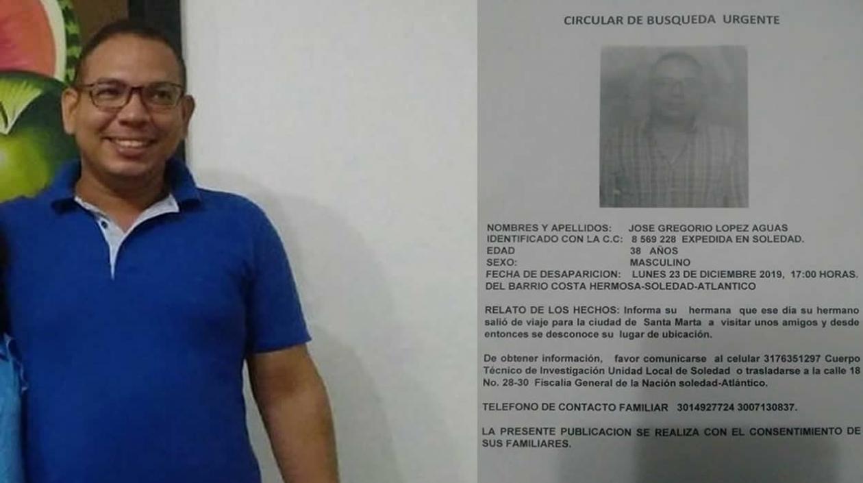 Hombre salió de su casa en Soledad rumbo a Santa Marta a visitar amigos y  está desaparecido