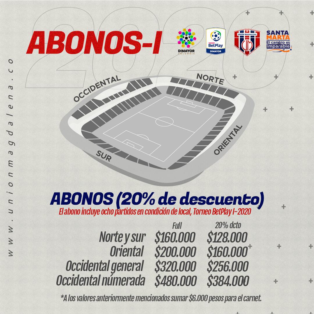 Precios de abonos del Unión Magdalena.