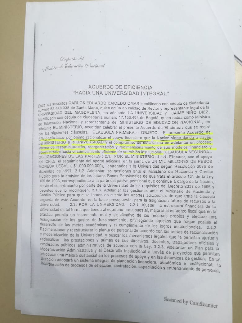 El acuerdo de eficiencia firmado por la rectoría de Carlos Caicedo con el Ministerio de Educación de entonces significó el alza de las matrículas para los estudiantes.