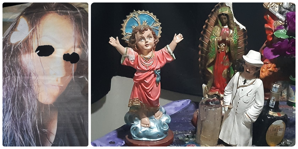 Imágenes de brujería y santería encontradas en una habitación de Taganga.