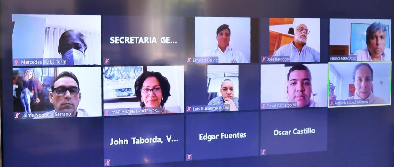 Imagen de la sesión virtual del Consejo Superior de la Universidad del Magdalena.