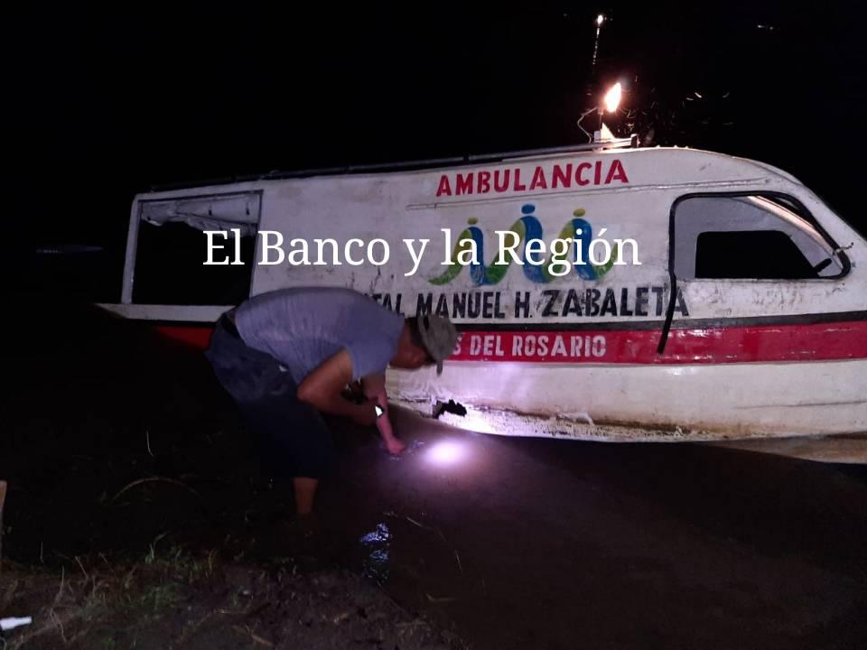 Así quedó la chalupa ambulancia tras el choque.