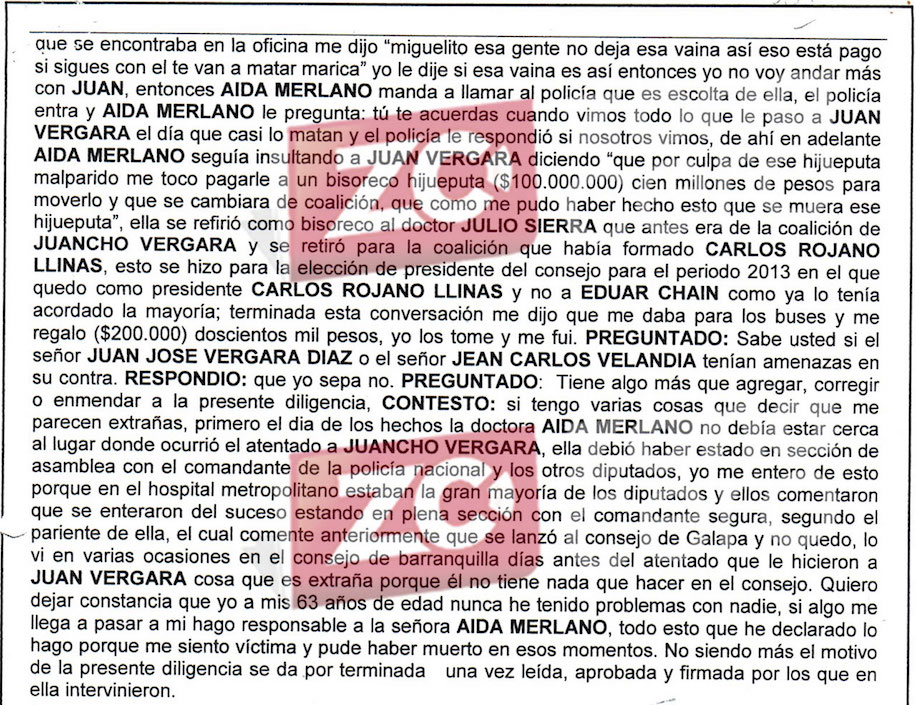 Testimonio de Miguel Guerrero sobre pago de 00 millones para mover coalición en el Concejo de Barranquilla.