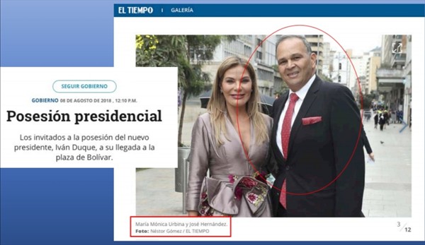 Hernández y Urbina en la posesión de Duque.