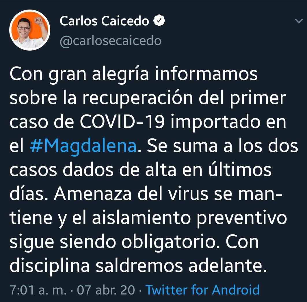 Tuit de Carlos Caicedo.