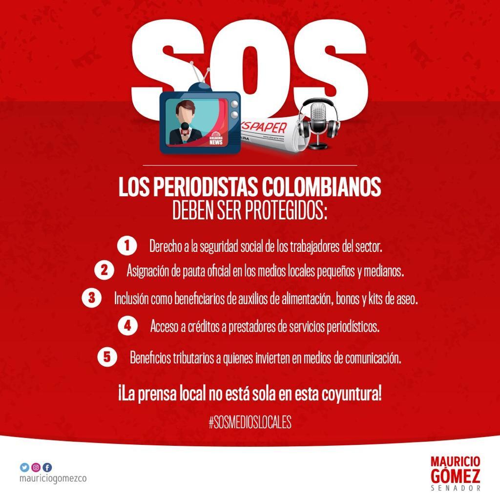 Estas son las propuestas del senador Mauricio Gómez para ayudar a las pequeñas redacciones locales.