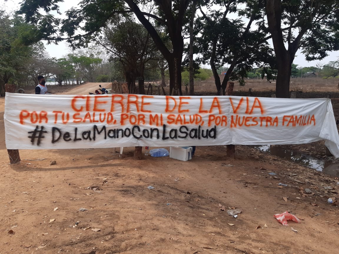 Mensaje en una de las entradas a Guamal.
