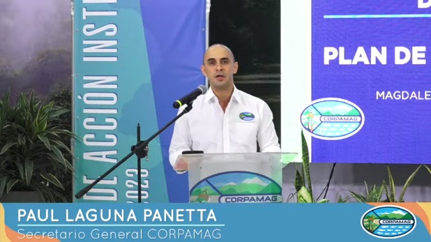 Paul Laguna Panetta, secretario general de Corpamag, fue el encargado de explicar la misión operativa del ente ambiental durante los próximos 4 años.