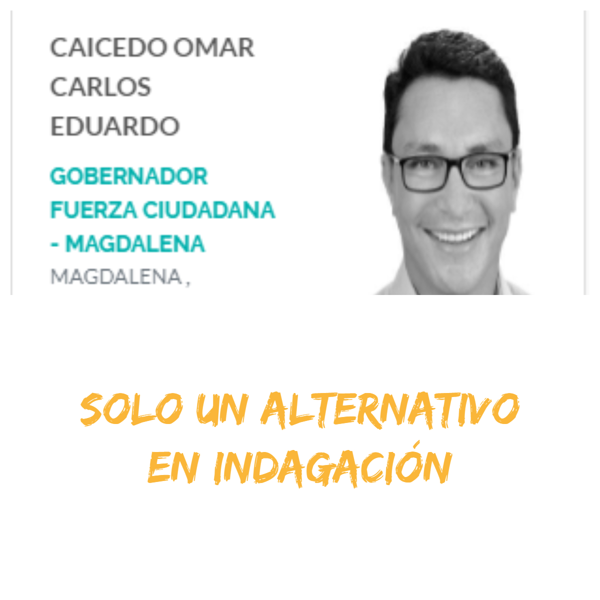 Carlos Caicedo es el único alternativo de los 14 indagados, lo que no demostraría la persecución que pretende aducir.