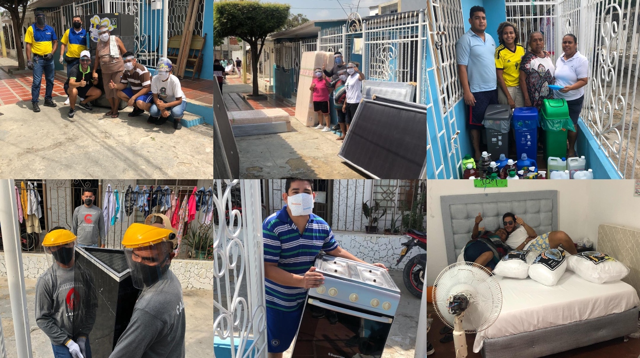 Electrodomésticos que fueron entregados en familias. 