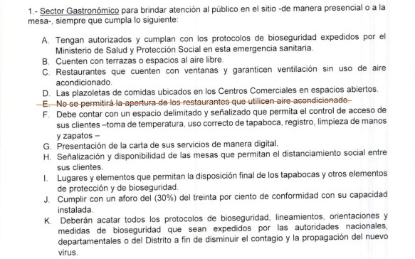 Aunque eliminaron el literal que prohibía la apertura con aire, dejaron vigente otro que solo permite ventiladores. 
