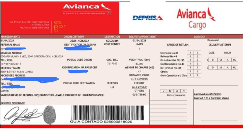 Factura de Avianca