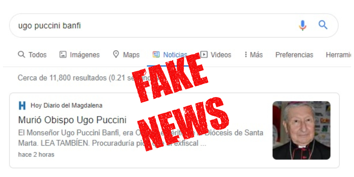La falsa noticia circuló por redes sociales y fue replicada por medios que no verificaron.